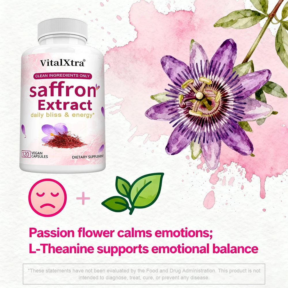 Saffron Extract Capsules Supplements for Women & Men - Premium Saffron Supplements - Mood Support, Improve Eye Health