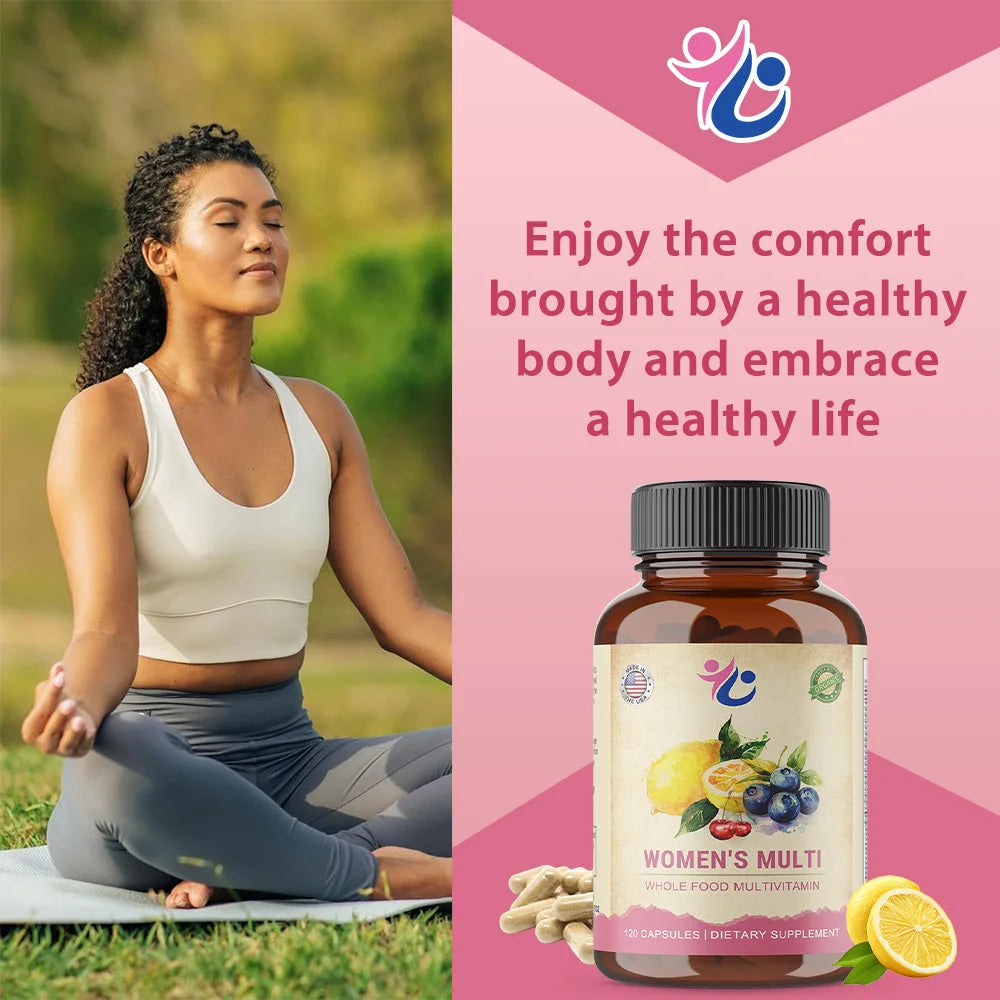 Women’s Multivitamin Capsules with Vitamin A C D E K & Full B Complex, Supports Immunity, Bone, Heart, Skin, Hair & Nails Health