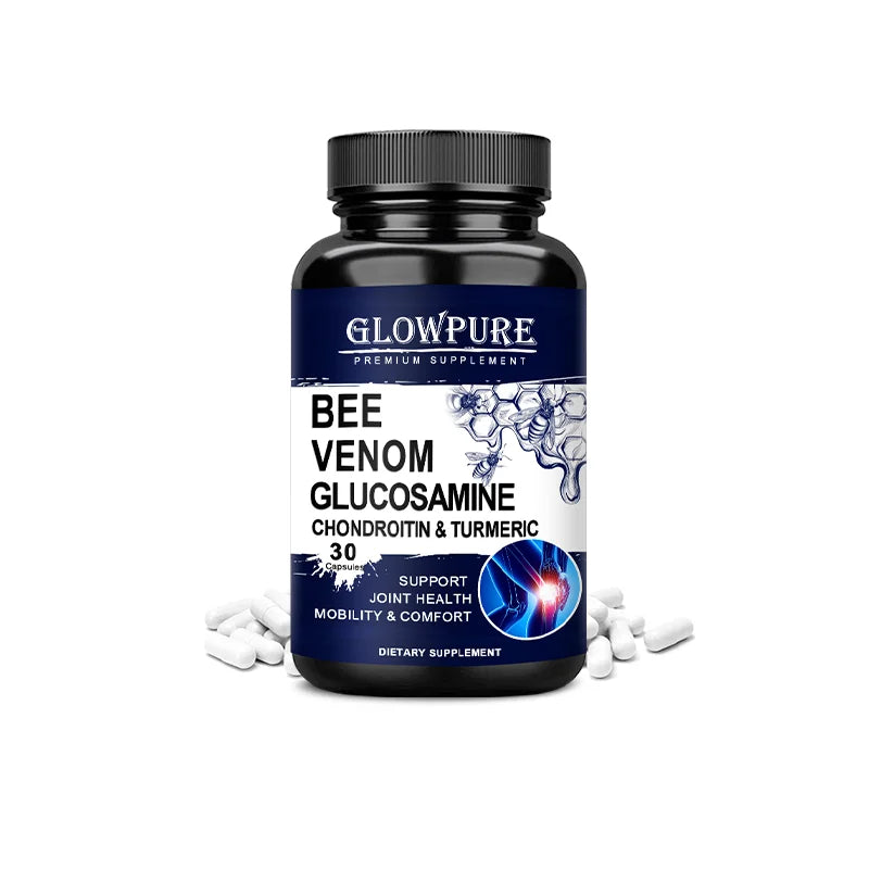 Glucosamine Chondroitin Capsules for Bone Joint Health and Mobility Comfort with Bee Venom Turmeric MSM