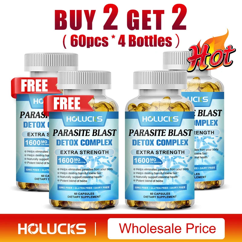 Extra Strength Parasite Cleanse Supplement, Natural Herbal Blend, Support Intestinal Health & Full Body Detox for Men & Women