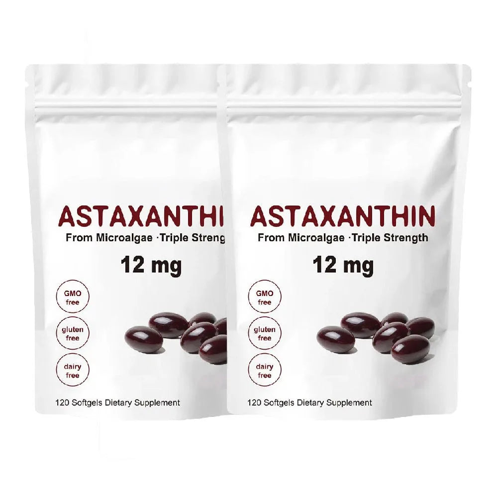 Astaxanthin 12mg, Premium Astaxanthin Antioxidant Supplements with Antioxidant Activity, Supports Eye, Immune, Skin Health