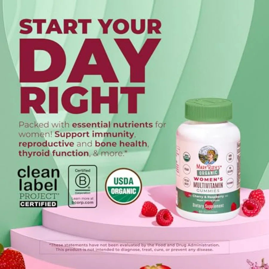 Multivitamin Gummies for Women Ages 14+ Immune Support Hair and Skin Health Reproductive Health Vitamin A C D E B6 B12 Biotin Z