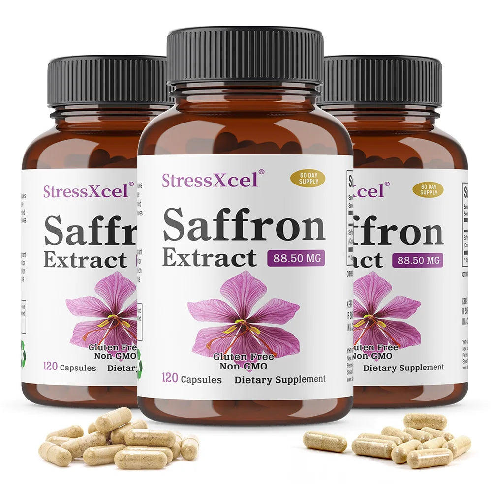 Saffron Extract Capsules, Antioxidant Daily Wellness Supplement, Improve Eye Health, Promotes Blood Circulation & Metabolism