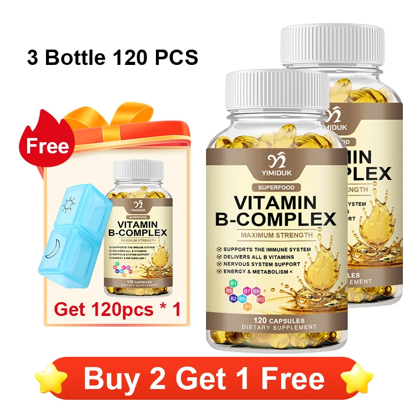 Vitamin B Complex Supplement, Supports Immune System, Nervous Health, Energy Production & Metabolic Balance for Men & Women