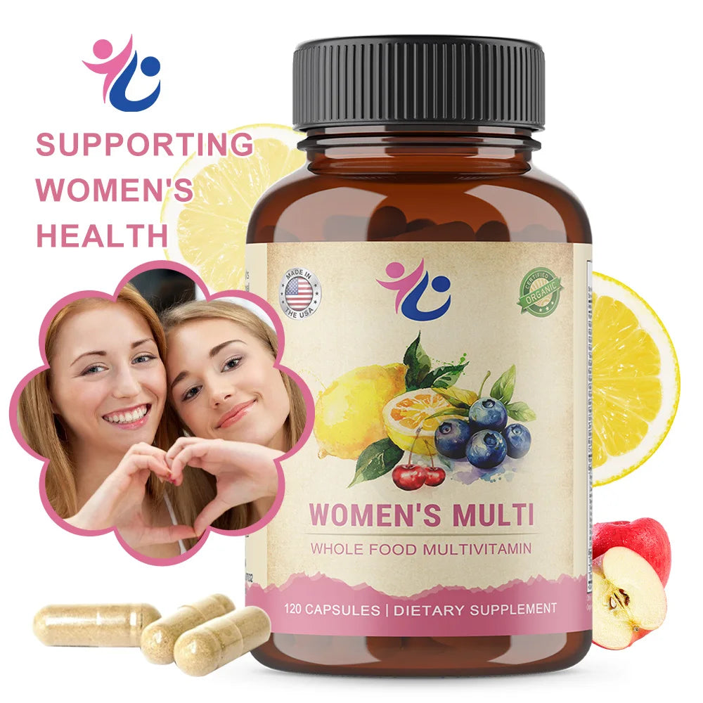 Women’s Multivitamin Capsules with Vitamin A C D E K & Full B Complex, Supports Immunity, Bone, Heart, Skin, Hair & Nails Health