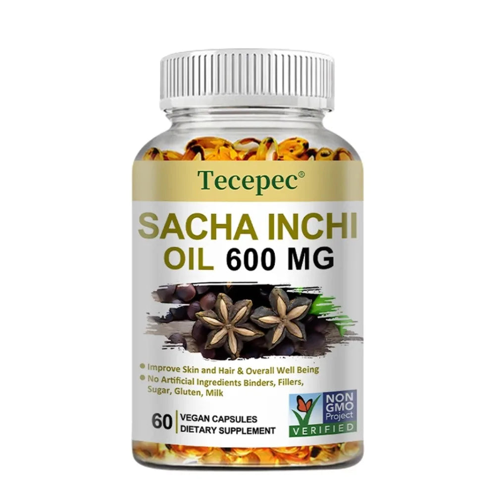 Sacha Inchi Oil Supplement - Promotes Brain and Joint Health, Helps Lower Cholesterol, Antioxidants, support Immune System