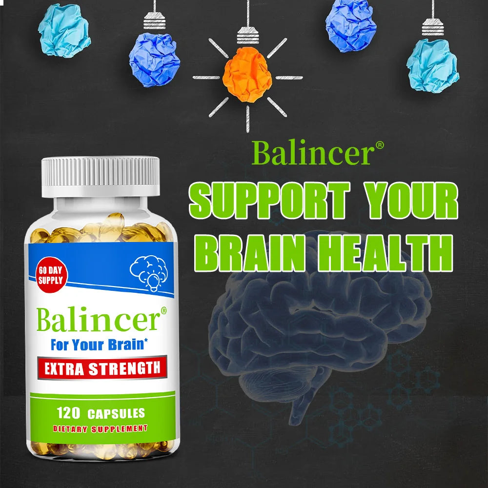 Vitamin D Capsules, Natural Brain Health Supplement, Support Cognitive Function, Memory, Concentration, Immune & Muscle Wellness
