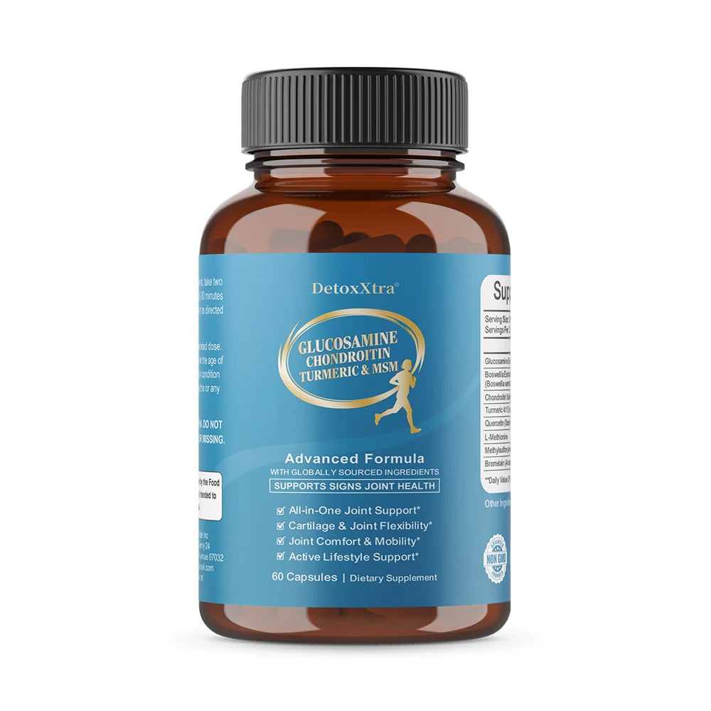 Glucosamine Chondroitin MSM | Joint Support Supplement Bone Health Support Flexibility & Cartilage Maintenance for Men & Woman
