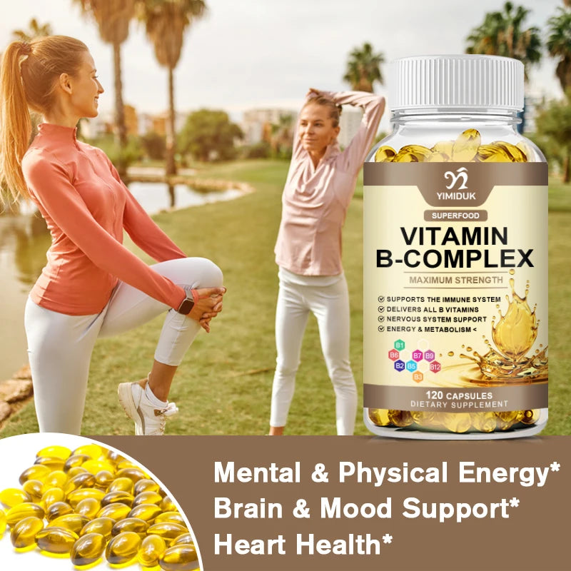 Vitamin B Complex Supplement, Supports Immune System, Nervous Health, Energy Production & Metabolic Balance for Men & Women