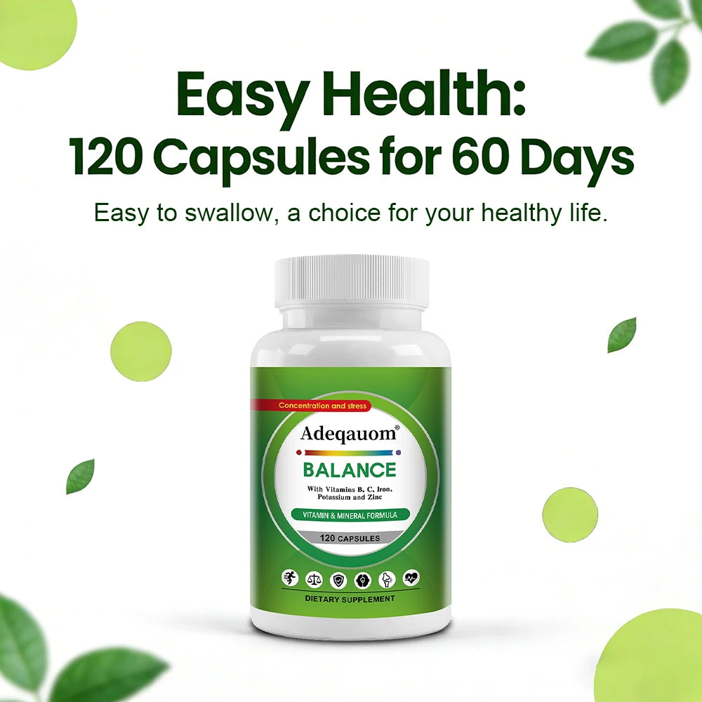 Iron Supplement Capsules - Increase Energy, Reduce Fatigue, Improve Immunity and Brain Health, Non-GMO