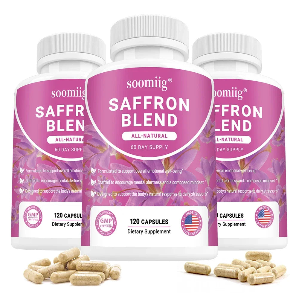 Saffron Supplements Saffron Extract for Mood & Memory, Eye Health - Joint Supplement for Women & Men - 120 Vegan Capsules
