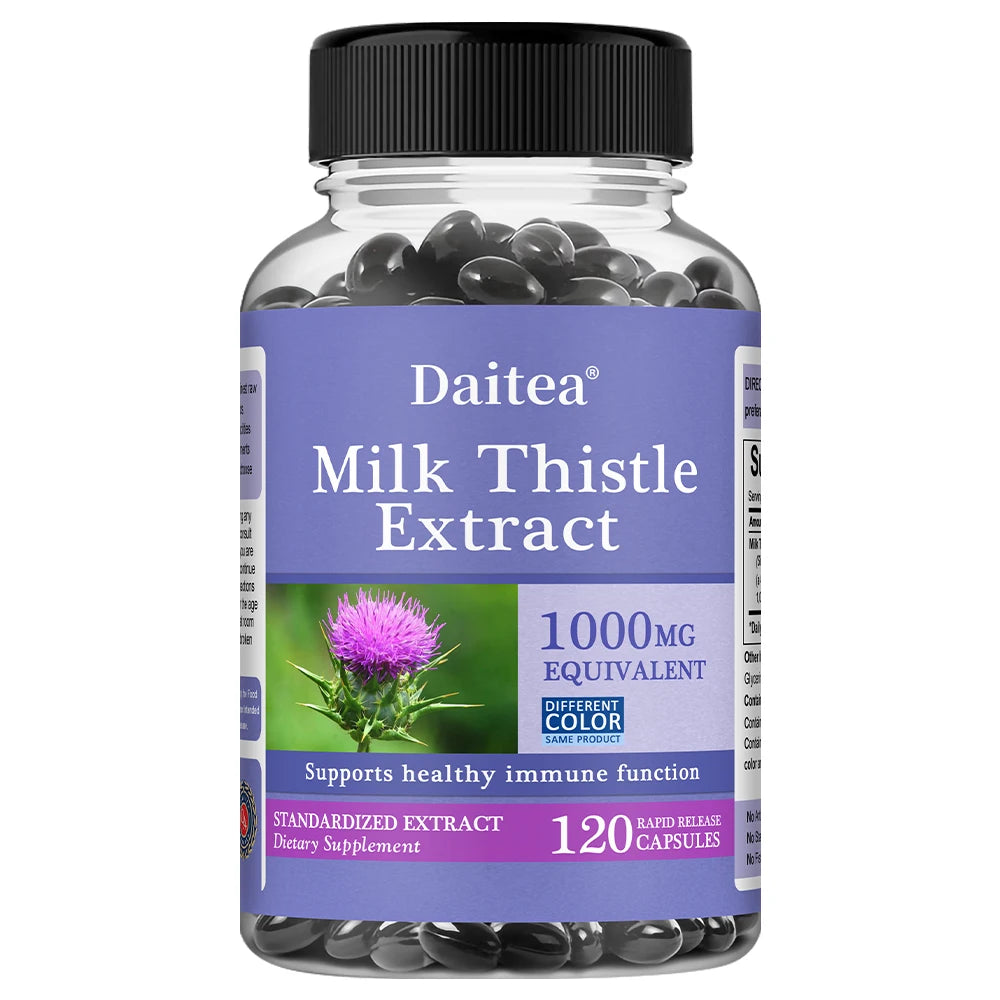 Natural Milk Thistle Supplement - Detoxifying and Cleansing for Men and Women, Liver Health and Supports Liver Function