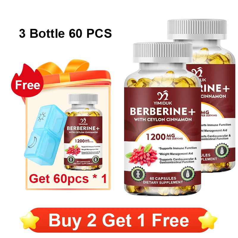YIMIDUK Berberine Supplement, with Cinnamon & Bitter Melon, Support Heart Health, Weight Management, Cognitive Clarity
