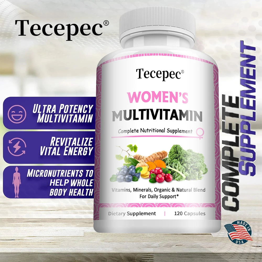 Women's Multivitamin Multimineral Capsules - Magnesium Biotin Calcium Selenium, Supports Skin Nails Joint Bone Immune Energy