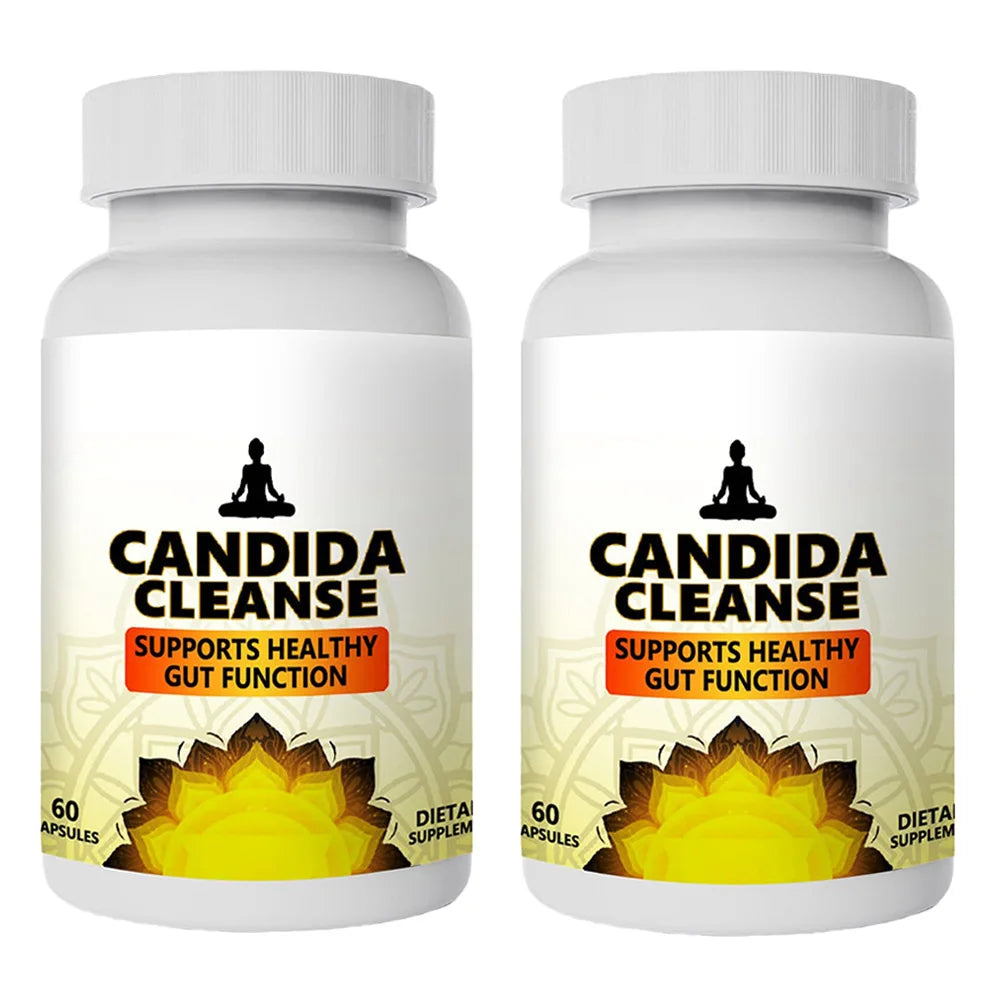 Candida Cleanse Detox for Gut Health - Extra Strength Balance Control Anti Overgrowth Supplements for Women & Men - 60 Capsules