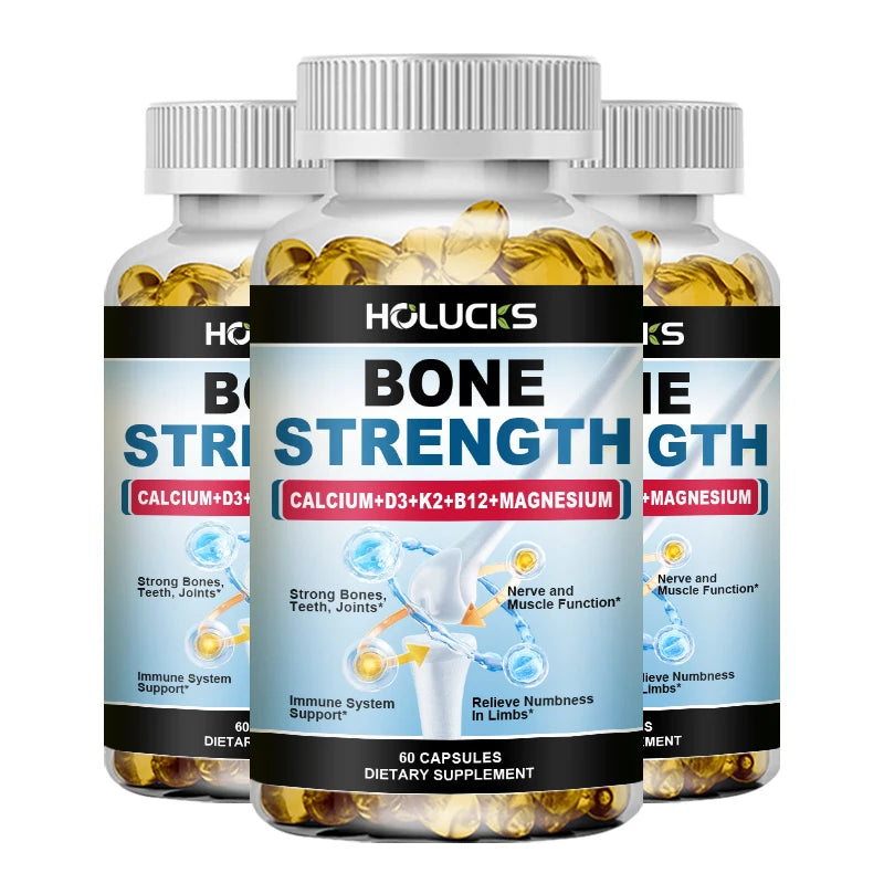 Calcium & Magnesium Supplement with Vitamin D3 K2, Supports Bone Density, Muscle Function, Joint Flexibility & Long-Term Health