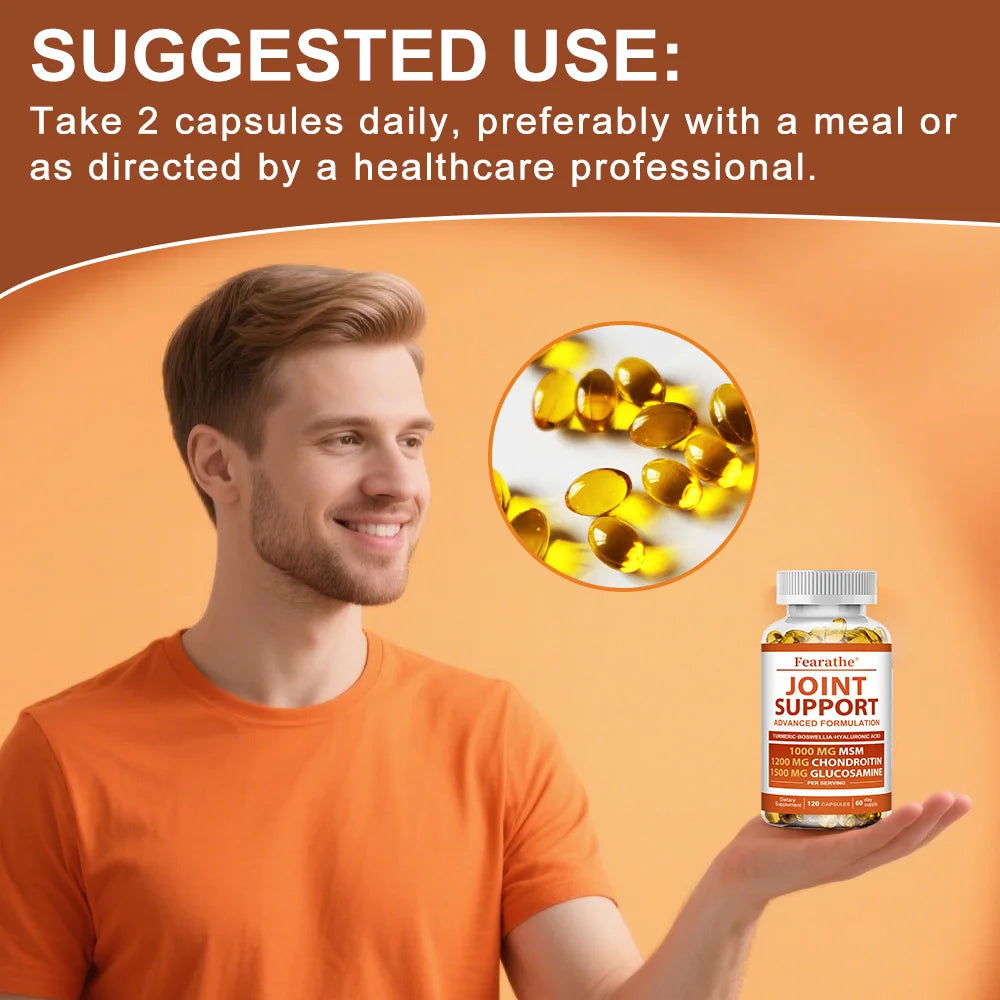 Joint Support - Glucosamine & Chondroitin & MSM,Joint Health Support, for Bone and Cartilage Health,120 Capsules